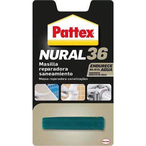 PATTEX nural 36 blanco (508 gr.) , Nural 36 blanco- 50 gramos- Masilla reparadaora saneamiento. Masilla adhesiva para restaurar y reparar todo tipo de materiales de ob (1/3)
