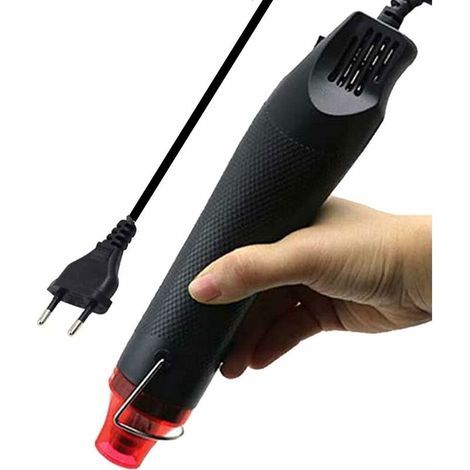 Portable hot air gun, portable heat gun with ultra-long 2m cable for DIY shrink wrapping, plastic, fabric, etc. (1/5)
