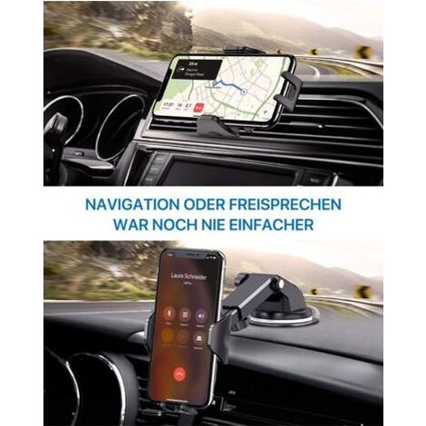 Auto-Handyhalterung, [3 in 1][Stabiler], Universelle Auto-Handyhalterung mit Clip und Saugnapf, 360-Grad-Drehung ° Einhandbedienung für alle Telefone (iPhone 14), Auto, GPS (1/3)
