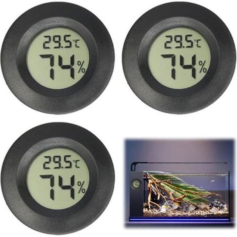 Mini Digital LCD Temperature Humidity Thermometer Hygrometer Portable Thermal Indicator, 3 Pcs Mini Circle LCD Digital Thermometer Hygrometer, for Office Kitchen Humidifiers Incubators Reptiles (1/5)