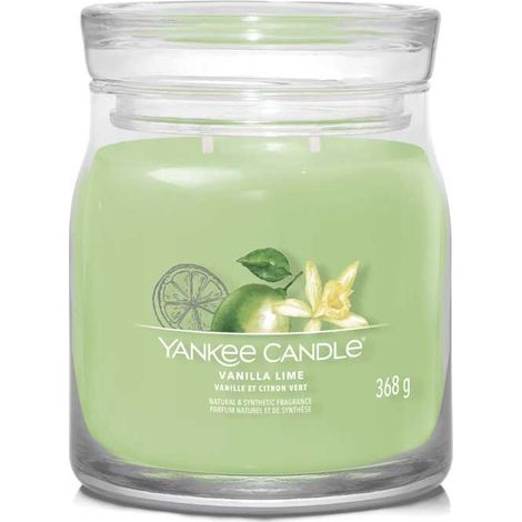 Vanille Citron Vert - Yankee Candle Signature - Bougie moyenne à deux mèches - Nouveauté 2022