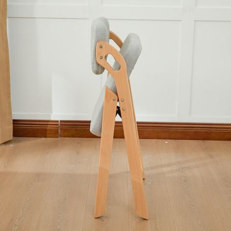 Chaise pliante en bois massif (hêtre) avec assise rembourrée chaise de salle à manger empilable (lot de 4) idéale comme siège d'appoint pour cuisines, bureaux, mariages, fêtes et pique-niques. (1/5)