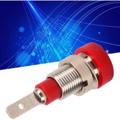 J.40004 Hochwertiger 2-mm-Bananenstecker aus Vollkupfer, 2-mm-Panelstecker, 8-mm-Panelöffnung, verkauft in 10er-Packungen (rot). (1/5)