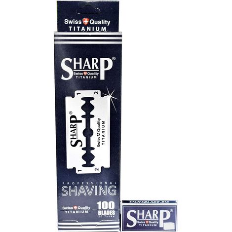 Lot de 100 Lames de Rasoir Sharp Titanium (1/5)