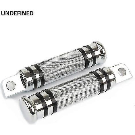 Motorrad-Rändelfußrasten CNC-gefräst, hinten und vorne, für Harley Touring Road King, Sportster 883 XL, Softail, Dyna Universal – Chrom (1/5)