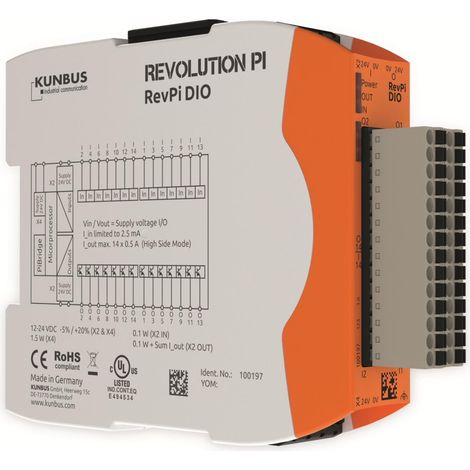 Revolution Pi RevPi DIO PR100197 Módulo de Expansión 24 V