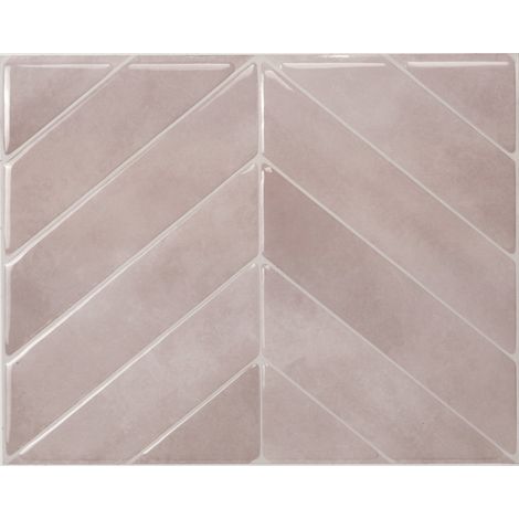 Smart Tiles Chevron Viby - carrelage adhésif mural rose x4 - 29.02 x 22.86 cm