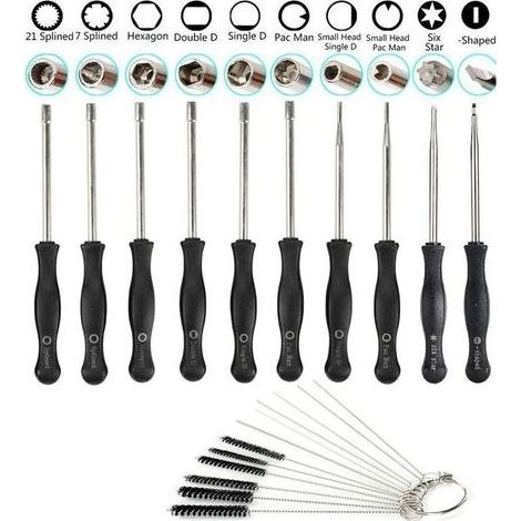 Lot de 10 Outil de réglage de carburateur avec brosse de nettoyage Aiguille de carburateur pour moteur 2 Cycle Petite courantes Echo Stihl Poulan Husqvarna MTD Ryobi Homelite tondeuse Weed Eater (1/5)