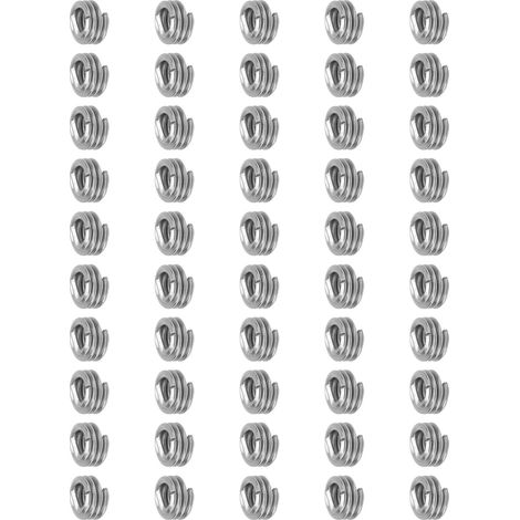 50 inserts filetés manchon réparation taraudage outil coupe US 6-321D, 50 pièces douille visserie pour trou abîmé, unité impériale, accessoire bricolage (1/5)