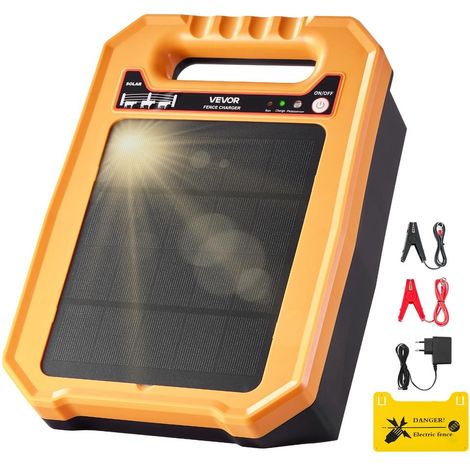 Protection Anti-Intrusion : Clôture Électrique Solaire 8 kV 0,3 J Batterie 10400mAh Portée 1-3 km IP65 (1/5)