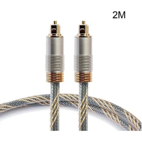 Câble à fibre optique pour barre de son, home cinéma, TV et lecteurs - Longueur 2 mètres (1/4)