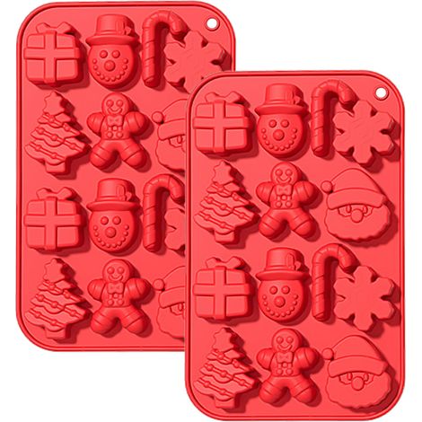 Lot De 2 Moule à Chocolat de, 14 Cavités de en Silicone Moule à Bonbons, Moule à Gâteau Avec Formes sur le Thème de - MMCD-ZGL-05209 (1/5)