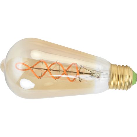 ST64 Glühbirne E27 4W Vintage Doppelspiral-Glühbirne, dimmbar, 220V Warmlicht (Gold) (1/5)