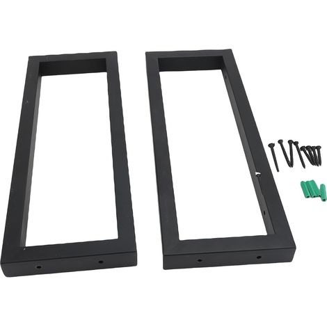 2 supports étagère métal moderne lavabo comptoir évier – Cuisine console suspension serviettes noir, quincaillerie (1/5)