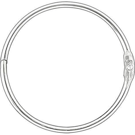 12 Anneaux de Rideaux Douche avec Crochet en Métal – Fabriqués en Italie – Anneau Circulaire ouvrable de 50 mm pour Rideaux, Salle de Bain, Maison, Classeurs – Couleur Métallique (1/5)