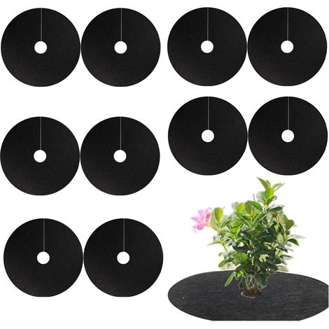Disques de paillage pour arbres, 10 pièces, 27 cm, anneaux de paillage anti-mauvaises herbes, tapis de jardin, tapis de protection pour arbres et plantes, protection des racines contre les mauvaises (1/5)
