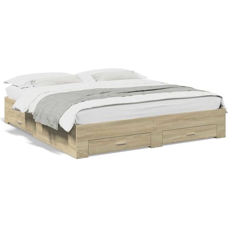 Maison Exclusive - Giroletto Cassetti Rovere Sonoma 180x200 cm Legno Multistrato