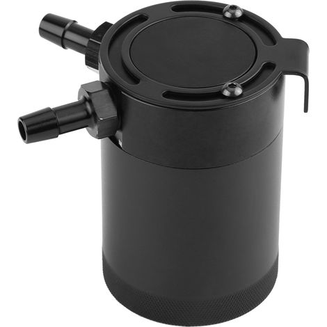Kit catch can réservoir ventilation huile moteur aluminium noir universel à deux orifices (1/5)