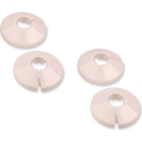 2 piezas x 2 rosetas blancas (collar de plástico para cubrir los tubos del radiador) 28 mm (1/3)