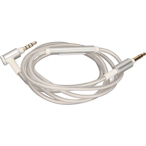 Casque audio plaqué argent amélioré avec câble microphone compatible avec les casques SONY MDR-Z1000, MDR-7520, MDR-X10, XB920, MDR-ARNC, MDR-1RBT et autres casques à prise jack 3,5 mm. (1/5)