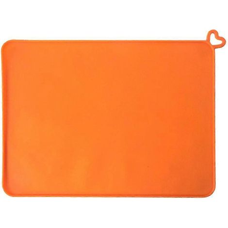 Alfombrilla para comederos de mascotas, alfombrilla impermeable de silicona para comederos de perros y gatos, borde elevado. (1/5)