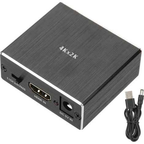 Extracteur Audio HDMI 4K avec Sorties SPDIF et Jack 3,5 mm - Convertisseur Audio Numérique (1/5)