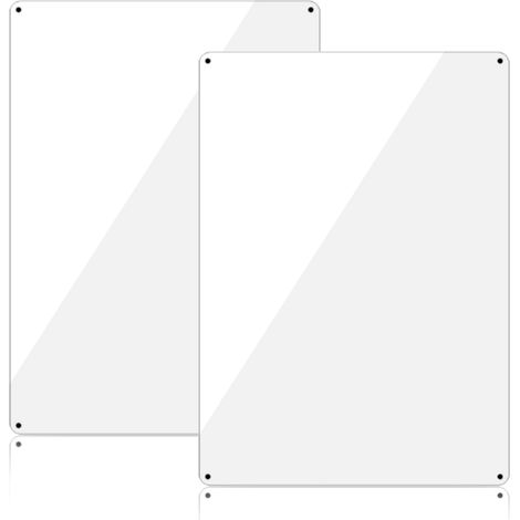 Panneau en Aluminium Blanc 25x35cm, 2 Pièces, Simple, Intérieur/Extérieur, Avertissement, Instruction, Directionnel (1/5)