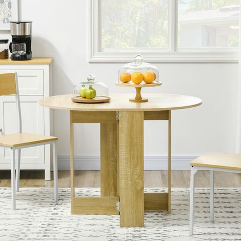 Tavolo da cucina pieghevole con 2 prolunghe a ribalta, tavolo pieghevole per 2-4 persone, 104x76x73,7 cm, rovere