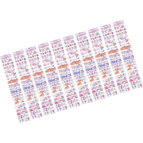 10 feuilles de ruban adhésif PET long, autocollants décoratifs mignons de style dessin animé pour calendrier, type 15