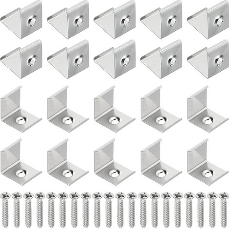 Clips pour Bande LED, Pièces de Supports de Fixation en Acier Inoxydable pour Profilé en Aluminium en Forme de V de 16mmx16mm pour Éclairage de Bande LED (1/5)