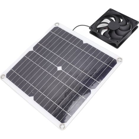 Ventilateur Solaire Portable 12W pour Voiture, Camping-Car et Maison - Kit Ventilation Écologique