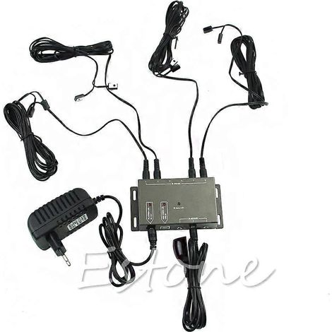 Répéteur infrarouge, télécommande avec 1 récepteur et 8 émetteurs, adaptateur haute qualité. (1/5)