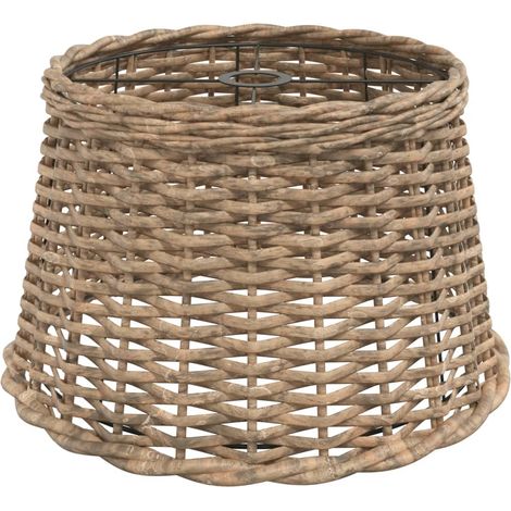 Abat-jour de plafonnier marron Ø45x28 cm osier