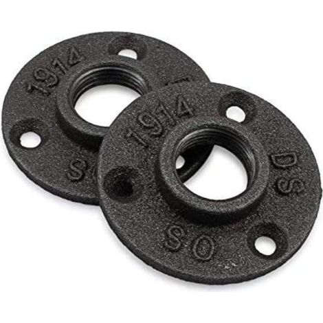 Lot de 2 brides filetées en métal 3/4" BSP pour forage de chauffage Brides filetées en fonte malléable (1/3)