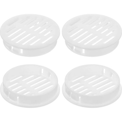 26Pcs Grille de Ventilation Ronde en Plastique, Diamètre Encastrement 50mm Hauteur 11.5mm Grille d'aération, Bouches d'aération pour Armoire Plafond Mur Fenêtre Radiateur, Blanc (1/5)