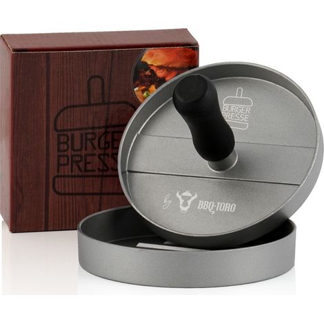 BBQ-Toro Pressa per hamburger in alluminio Ø 11,8 cm Grigio Tagliacarne