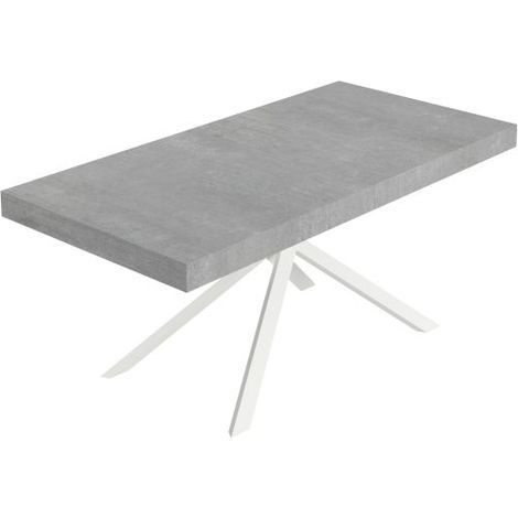 Tavolo Allungabile 200-460x90x77 cm Niket Cemento Gambe Bianche (1/5)