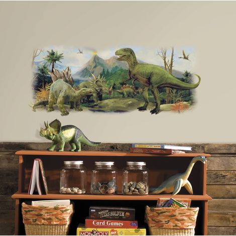 RoomMates – Adesivo Gigante da Parete Dinosauro Scena, Multicolore