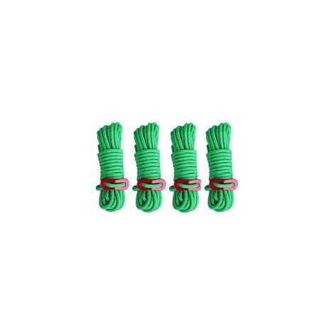 Corde de Tente Réfléchissant,4 Pièces Corde Nylon Diamètre Corde Camping avec Ajusteur en Aluminium,pour Le Camping en Plein Air, La Randonnée, l'Auvent, La Tente, Etc (Vert) (1/5)