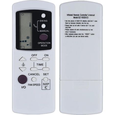 Télécommande de Rechange GZ-1002B-E3 pour Westinghouse Air ConditionerGZ-1002A-E3 GZ-1002B-E3 GZ-1002B-E1 GZ01-BEJ0-000 GZ-1002A-E3 (1/5)