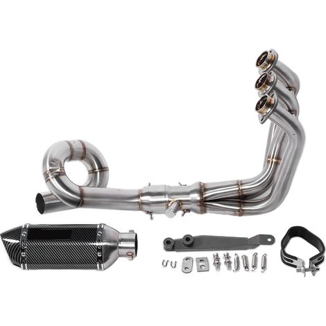 Jeffergarden Système d'échappement complet DeCat Header Slipon Silencieux Fit pour Yamaha MT09/FZ09 XSR 900