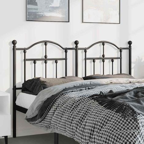 vidaXL Testiera in Metallo Nero 150 cm (1/5)