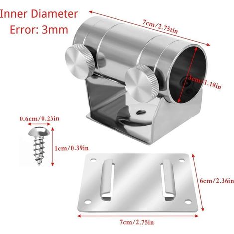2 Stück Sonnenschirmständer, Durchmesser unter 29 mm, Sonnenschirmständer-Befestigungsclip, Sonnenschirmhalter aus Metall, Angelschirmständer mit Platte (1/5)