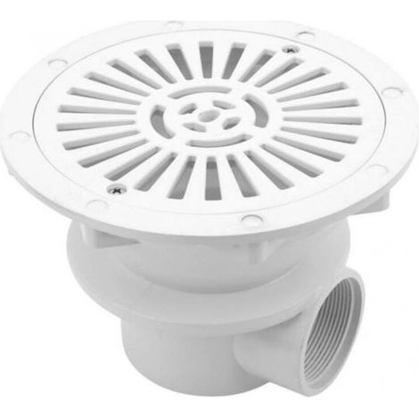 accessoire pour piscine Grille de drainage à fond rond pour piscines en béton - Diamètre 21 cm - Blanc (1/5)
