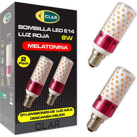 Ampoule Tubulaire Rouge E14 Lumière Rouge Anti-mélatonine - Clar Iluminación