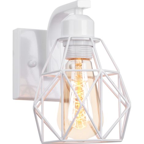 Retro Indoor Wall Lights Metal Cage Wall Sconce Modern Retro Wall Light White For Bedroom Kitchen Living Room