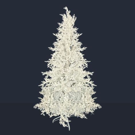 Albero di Natale Bianco Innevato in Silicone Altezza 240 cm 979 Punte (1/5)