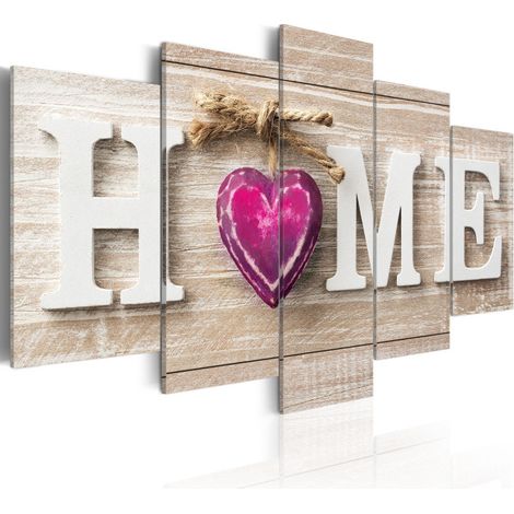 Tableau Imprimé "Home : Pink Heart" 50 x 100 cm (1/2)
