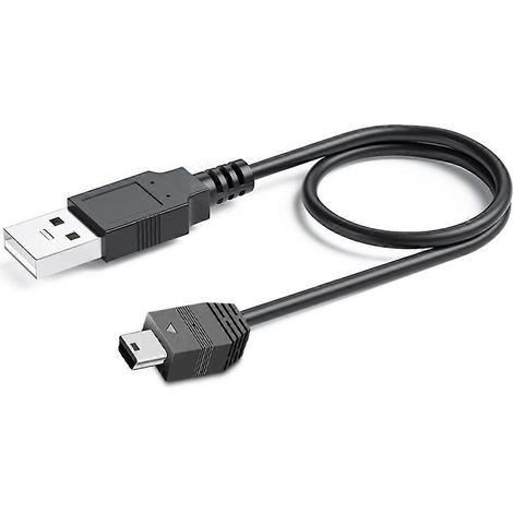Câble USB vers Mini USB Universel pour Appareils Photo, Smartphones et Périphériques - 25cm Tête Droite (1/4)