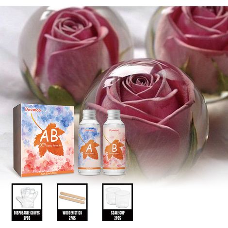 Colle à résine AB cristal pour loisirs créatifs - Résine époxy cristal transparente, colle à séchage et prise rapides - Kit de 50 ml (1/5)